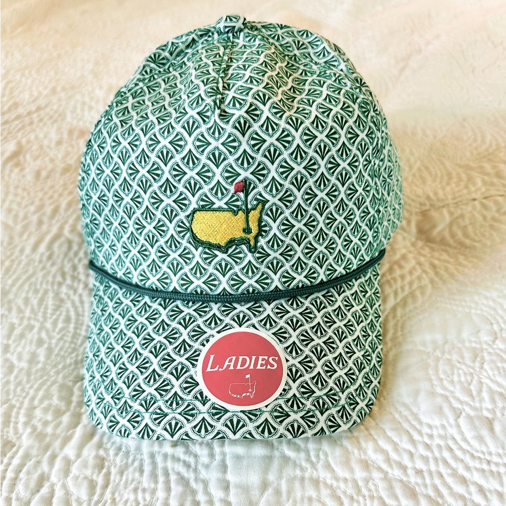 2025 Masters White with Green Patterned Golf Hat with Embroidered Logo NWT